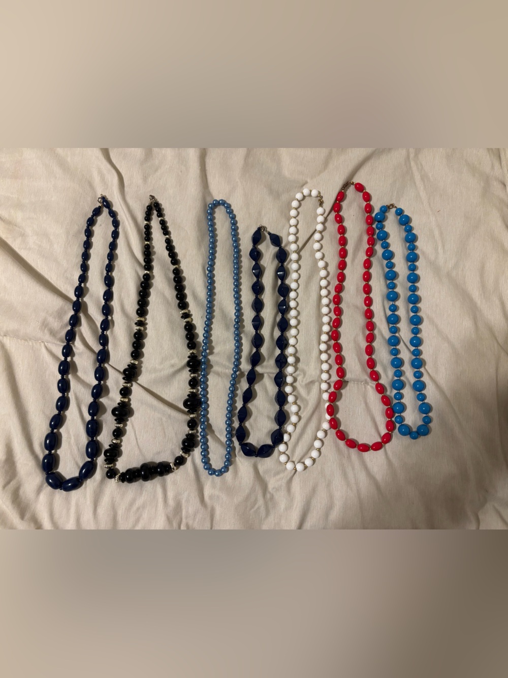 Assorted (7) Women's Vintage Beaded Necklaces - Various Colors/Styles